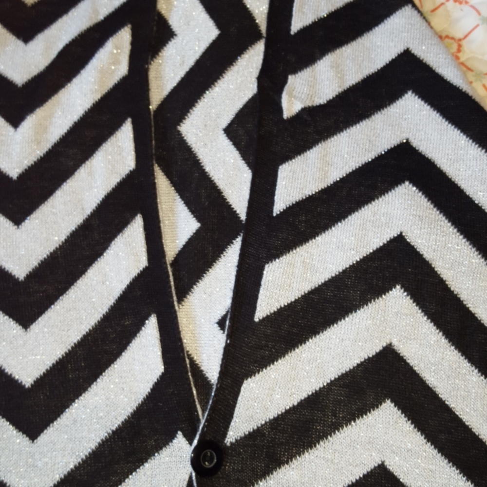 Geometric Silver Striped Cape - image 7